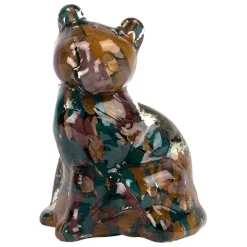Deco chat en verre multicolore - Felin