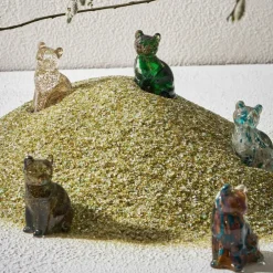 Deco chat en verre multicolore - Felin