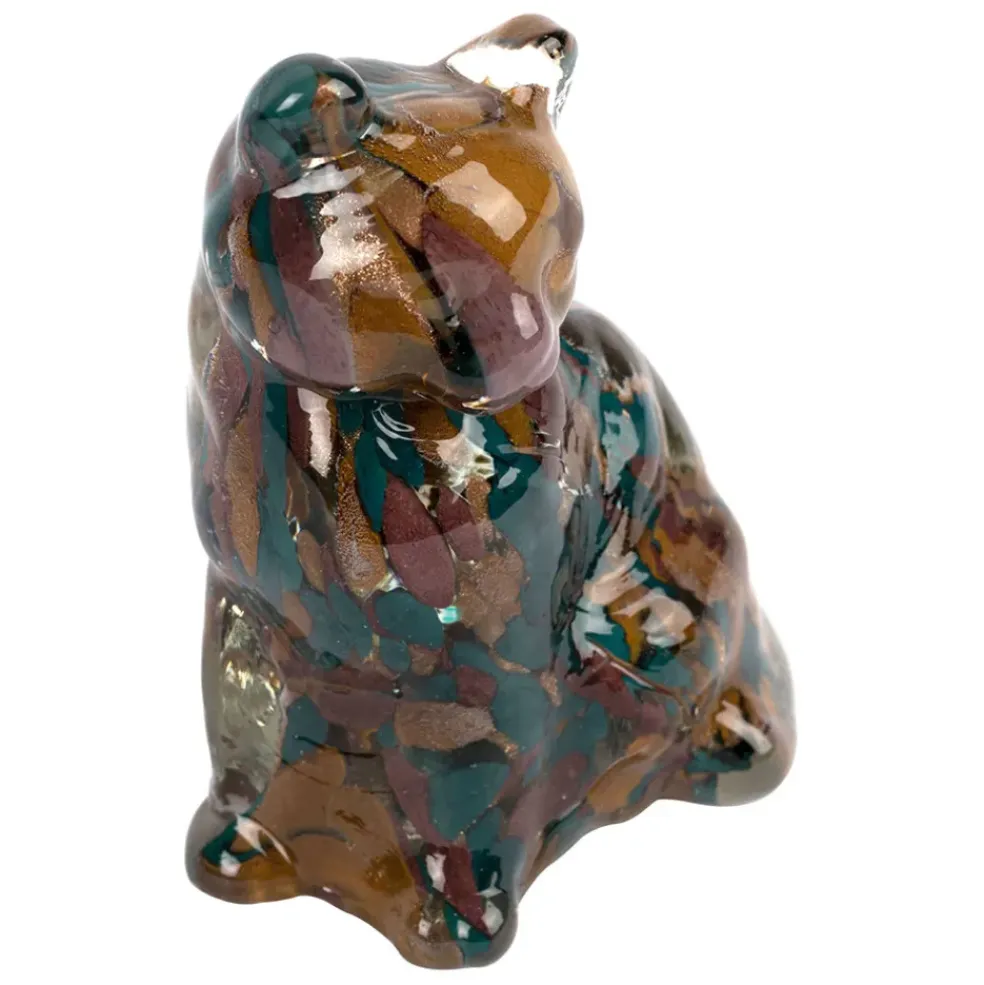 Deco chat en verre multicolore - Felin