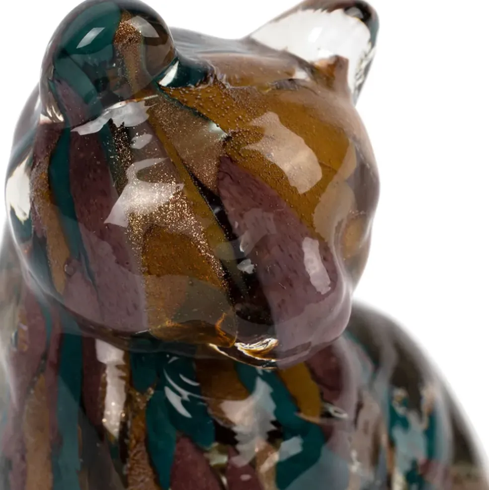 Deco chat en verre multicolore - Felin