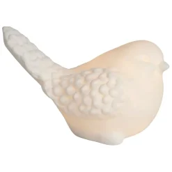 Deco led oiseau en grès blanc - Ilobo