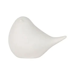 Deco led oiseau en porcelaine blanc h7cm - Ilobo