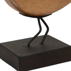 Deco moineau en bois naturel et noir - Campagne