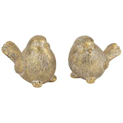 Deco moineau x2 jardinet doré