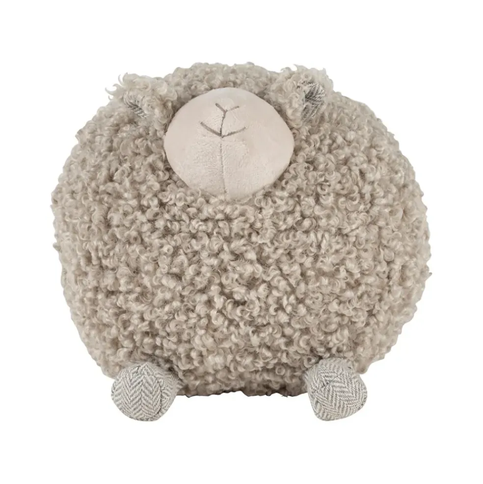 Deco mouton shaggy gris h20cm