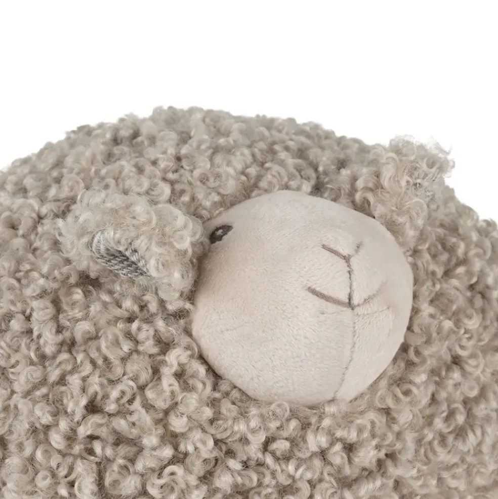 Deco mouton shaggy gris h20cm