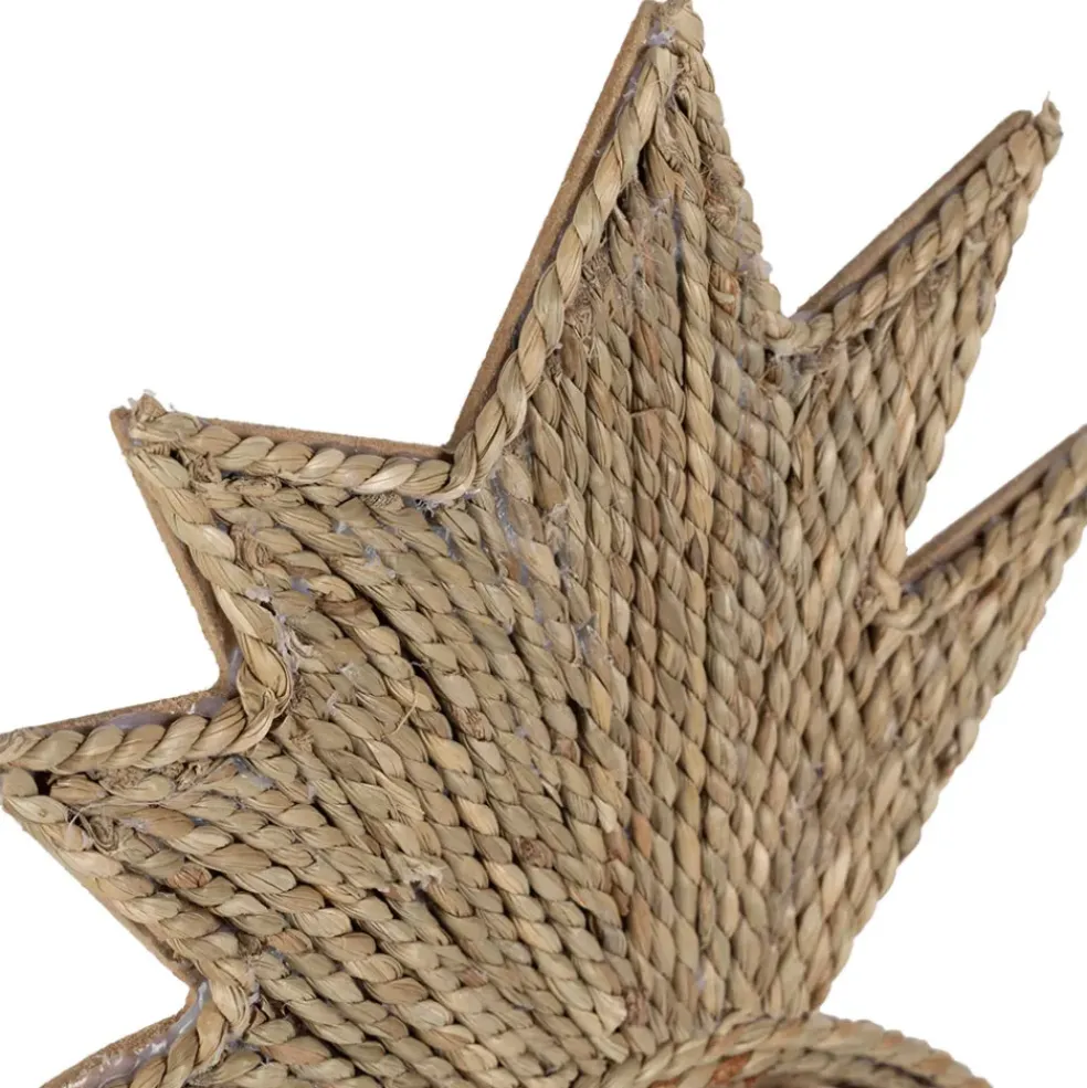 Deco murale ananas en coquillage naturel et blanc - Cauri