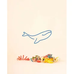 Deco murale en acier bleu 30x15cm - Baleine