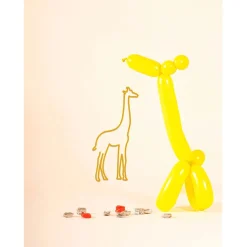 Deco murale en acier jaune 30x15cm - Girafe