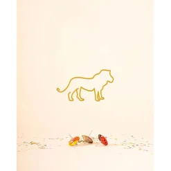 Deco murale en acier jaune 30x15cm - Lion