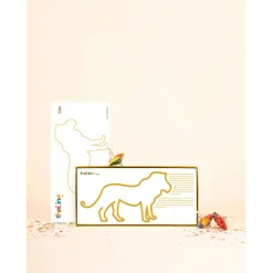 Deco murale en acier jaune 30x15cm - Lion
