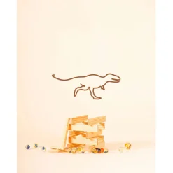 Deco murale en acier marron 30x15cm - Tyrannosaure