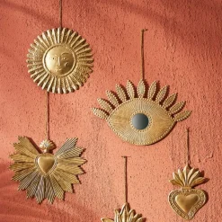 Deco murale en laiton doré 20x20xh1.5cm - Tropic-Et