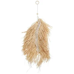 Deco murale feuille cuzco naturel 38x68cm raphia