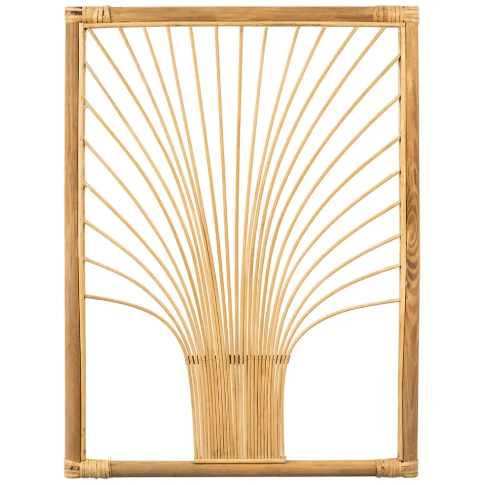 Deco murale Palmier en bambou et rotin naturel 43xh57.5cm - Flaural