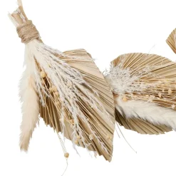 Deco murale palmier naturel d30cm en fleurs sechees et saule