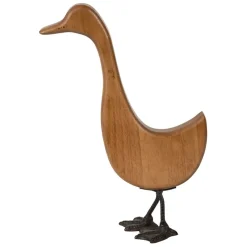 Deco oie en bois naturel et noir - Campagne