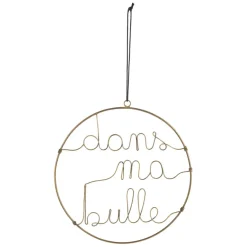 Deco suspension bulle metal dore d25