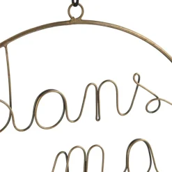 Deco suspension bulle metal dore d25