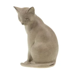 Decoration chat assis beige 9x10xh17cm