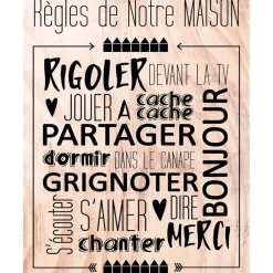 Decoration murale wording regles maison 30x40