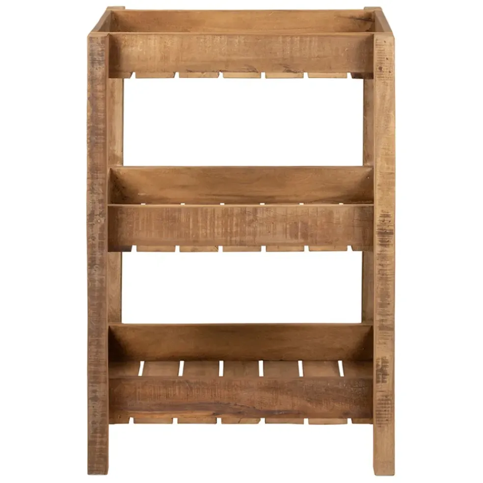 Desserte 3 niveaux en bois recyclé naturel h70cm - Campagne