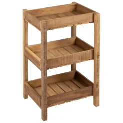 Desserte 3 niveaux en bois recyclé naturel h70cm - Campagne