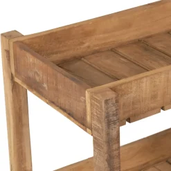 Desserte 3 niveaux en bois recyclé naturel h70cm - Campagne