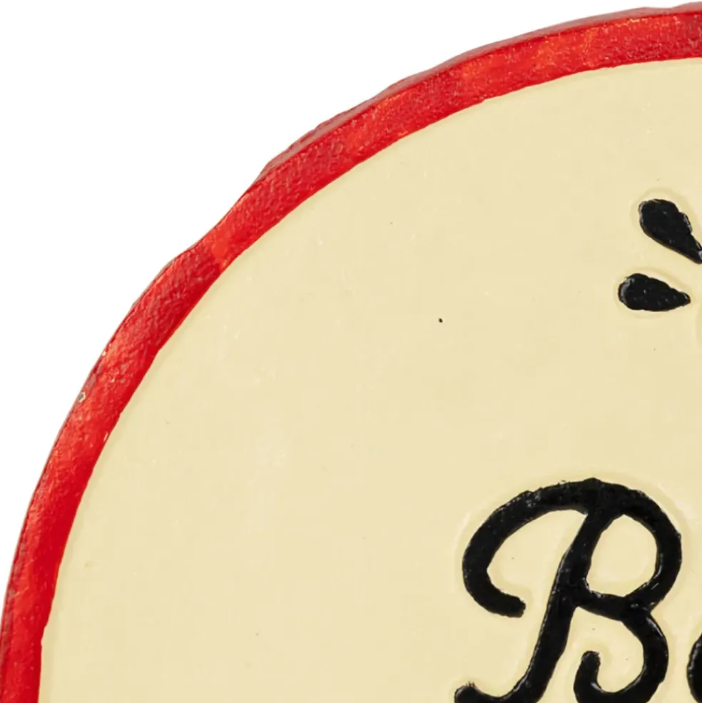 Dessous de plat en fonte "Bon appétit" ivoire et rouge d25cm