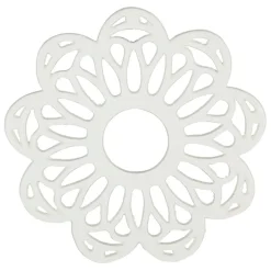 Dessous de plat fleur en fonte blanc cassé D20cm - Rhodonea