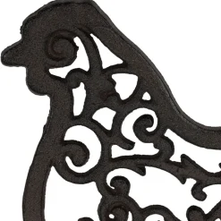 Dessous de plat poule en fonte brun - Basse-Cour