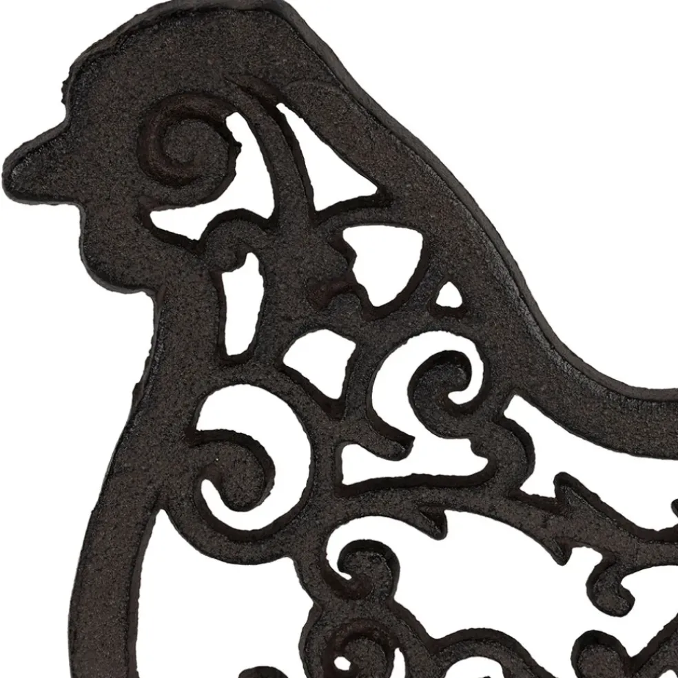 Dessous de plat poule en fonte brun - Basse-Cour