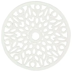 Dessous de plat rosace en fonte blanc cassé D20cm - Rhodonea