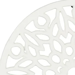 Dessous de plat rosace en fonte blanc cassé D20cm - Rhodonea