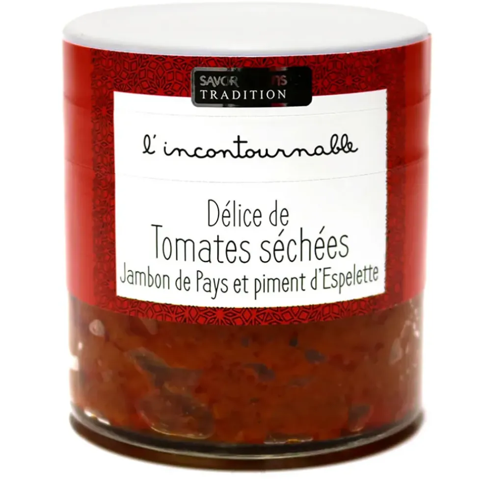 Délice de tomate, jambon de pays & piment d' espelette