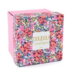 Doudou Faon pantin avec mouchoir rose H12cm - Boh'Aime
