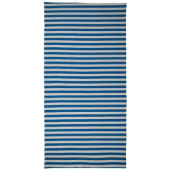 Drap de plage en coton rayé indigo et blanc 180x90cm - Palma