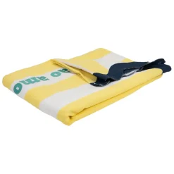 Drap de plage en coton rayé jaune et bleu 170x85cm - Medi