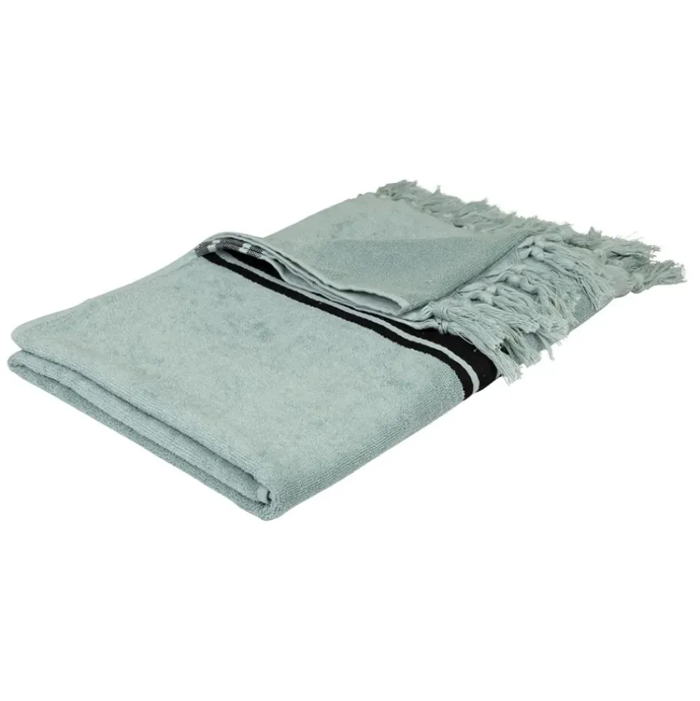 Drap de plage en coton uni jade 90x180cm - Tuitti