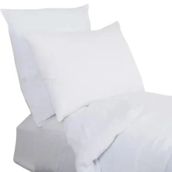 Drap housse dili blanc 140x200cm en voile de coton lavé