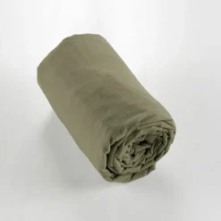 Drap housse en flanelle romarin 180x200cm - Candice