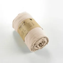 Drap housse en flanelle sable 180x200cm - Candice
