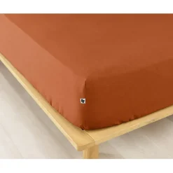 Drap housse en flanelle tomette 160x200cm - Candice