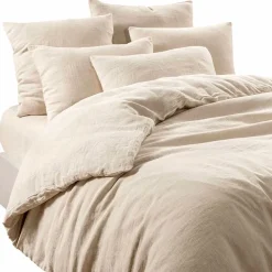 Drap housse en lin et coton naturel 140x200cm - Limy
