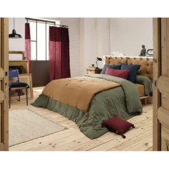 Edredon camel en gaze de coton 150x150cm - Gaia