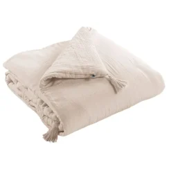 Edredon en gaze de coton unie pampa 150x150cm - Gaia