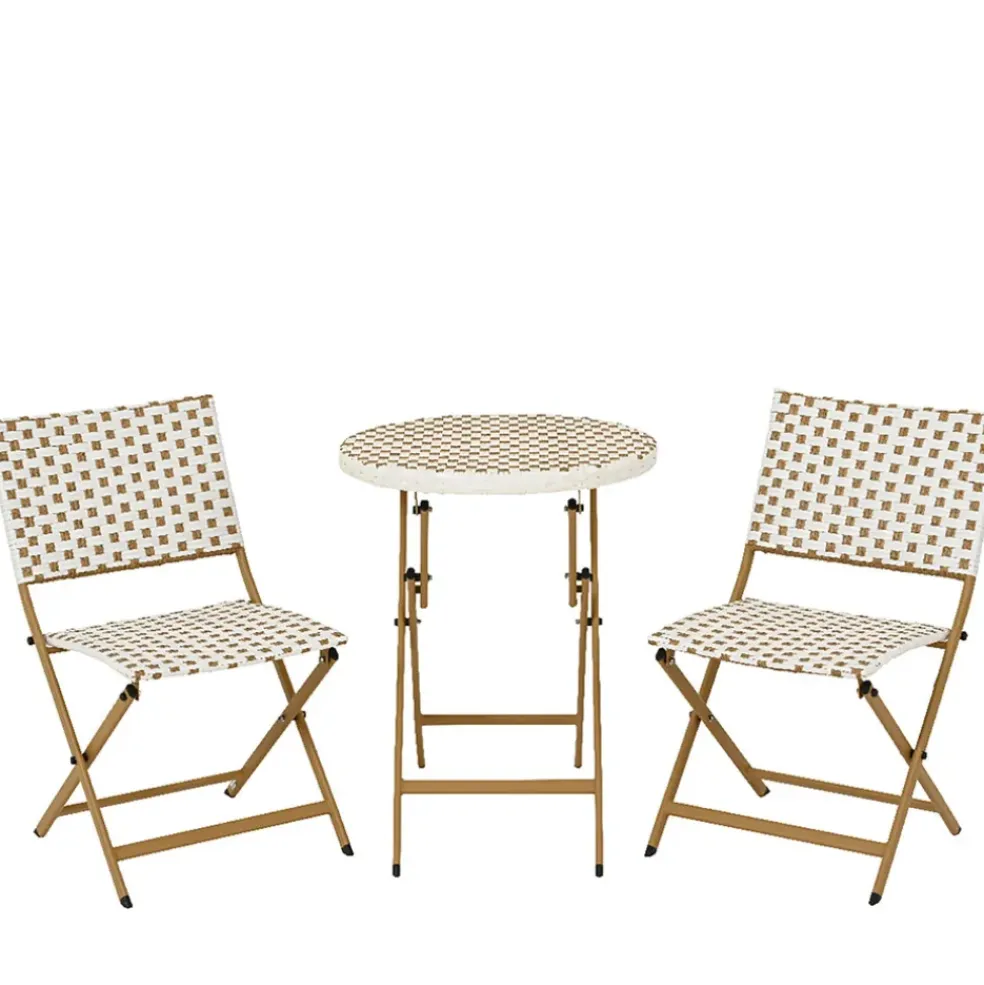 Ensemble table et chaises de jardin en résine naturelle - Bellano