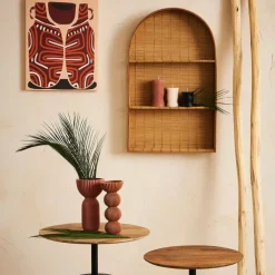Etagere murale 3 niveaux en bambou naturel h80cm - Plaka