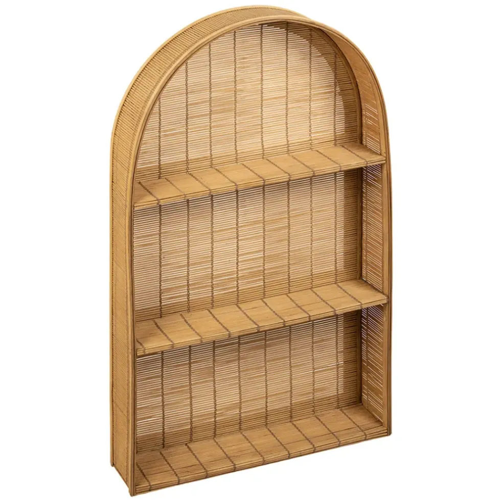 Etagere murale 3 niveaux en bambou naturel h80cm - Plaka