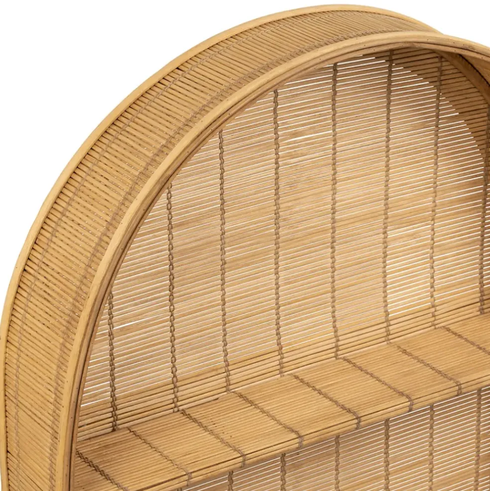 Etagere murale 3 niveaux en bambou naturel h80cm - Plaka